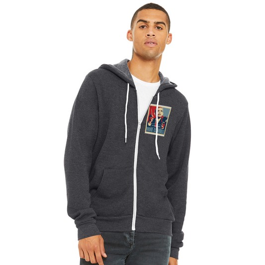 MORE COWBELL Bella + Canvas Unisex Full Zip Hoodie - charcoal grey