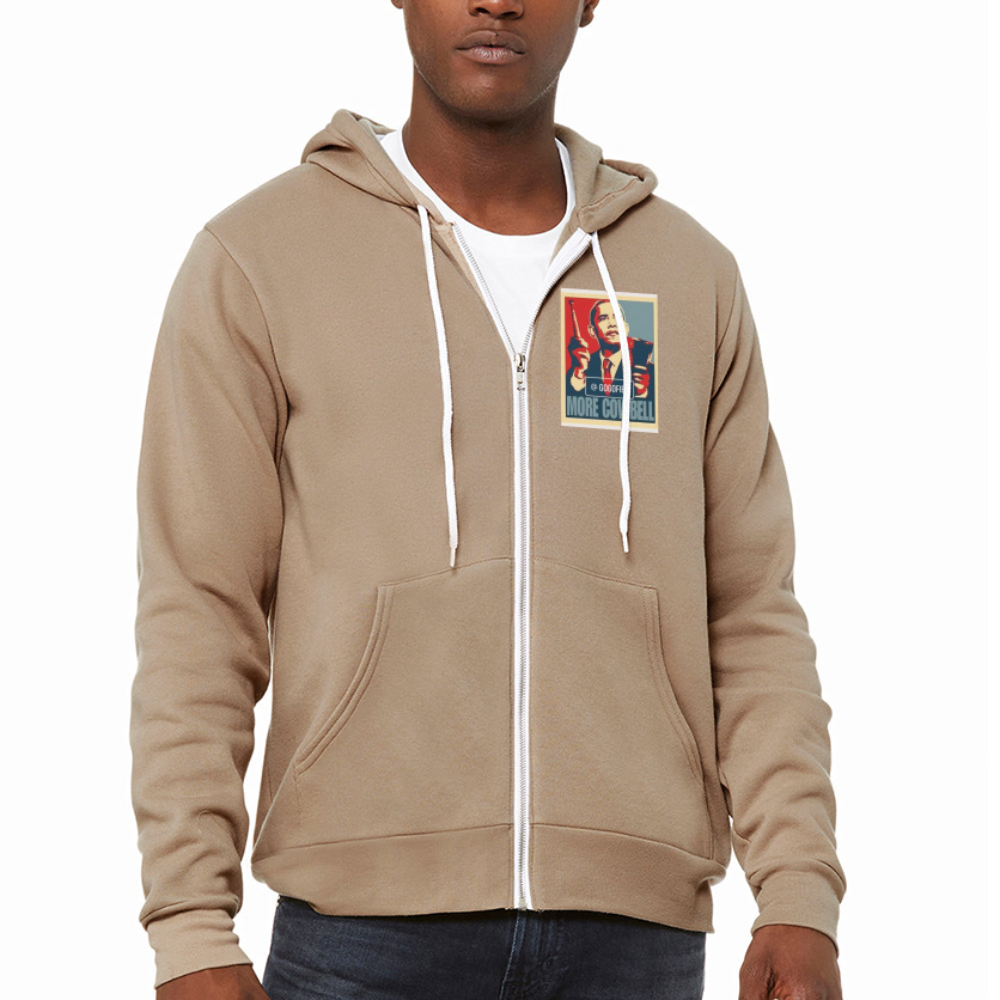 MORE COWBELL Bella + Canvas Unisex Full Zip Hoodie - charcoal grey