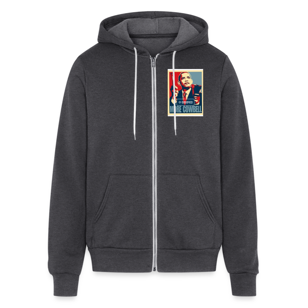 MORE COWBELL Bella + Canvas Unisex Full Zip Hoodie - charcoal grey