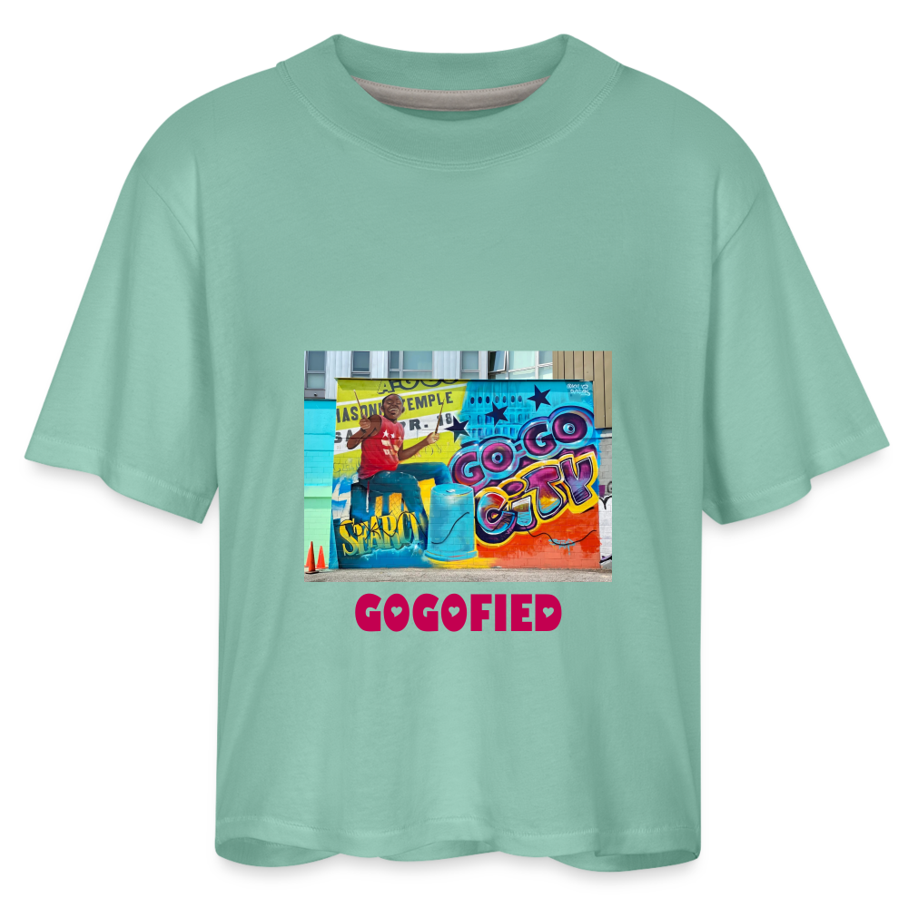 CULTURE GOGO Women's Boxy Tee - saltwater